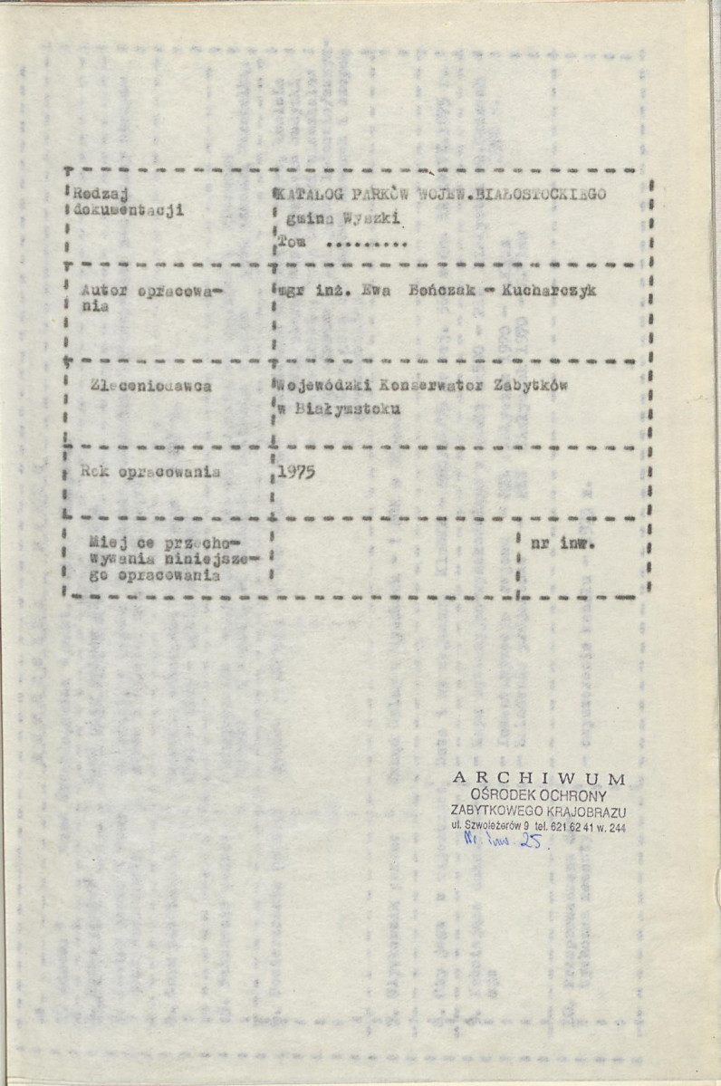 EP - Ewidencja parkowa, skan nr 3