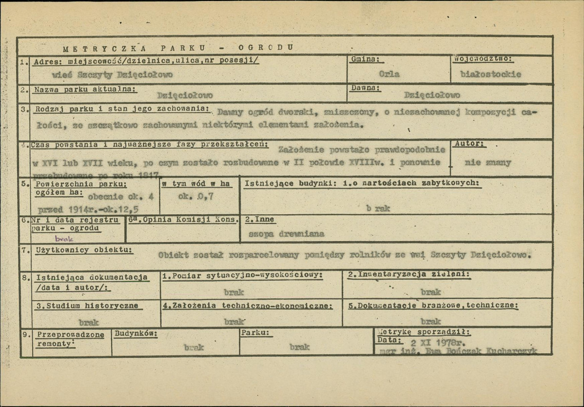 EP - Ewidencja parkowa, skan nr 7