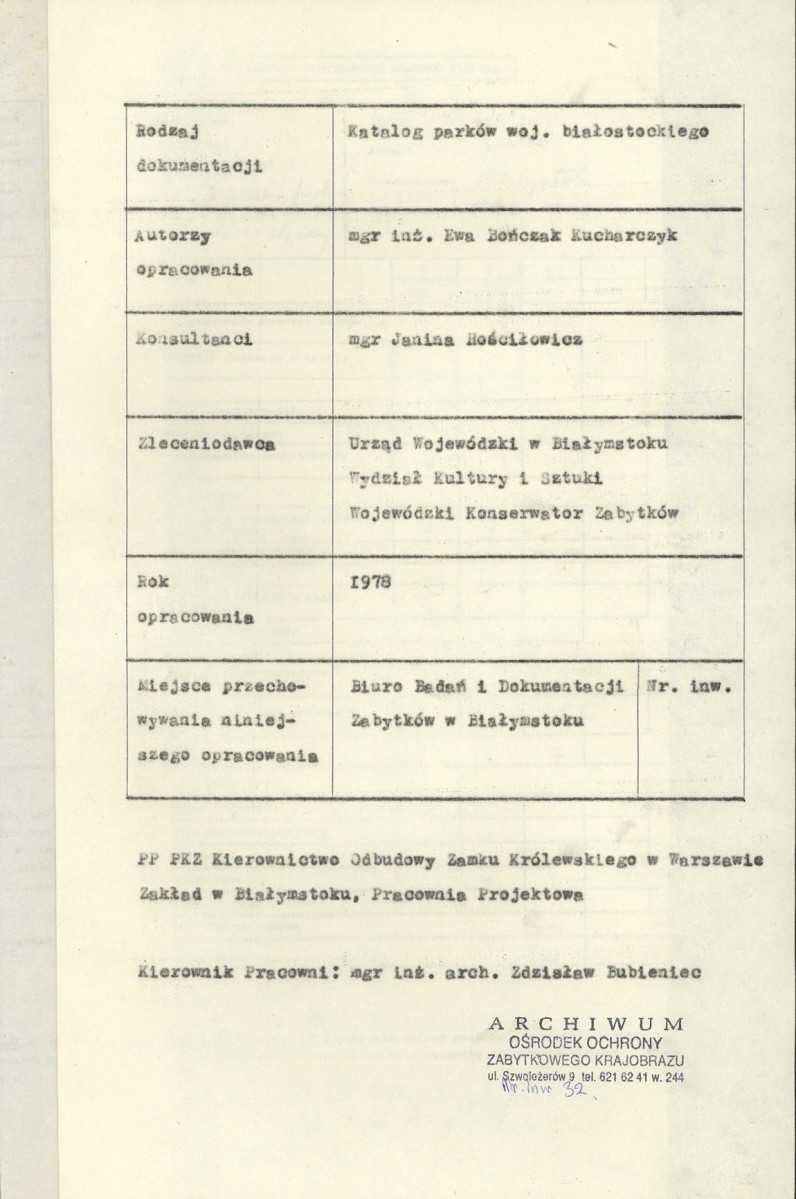 EP - Ewidencja parkowa, skan nr 4