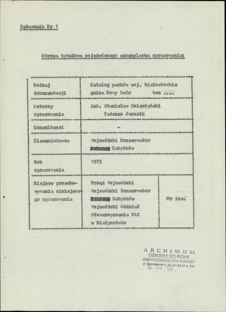 Ewidencja parkowa, skan nr 3