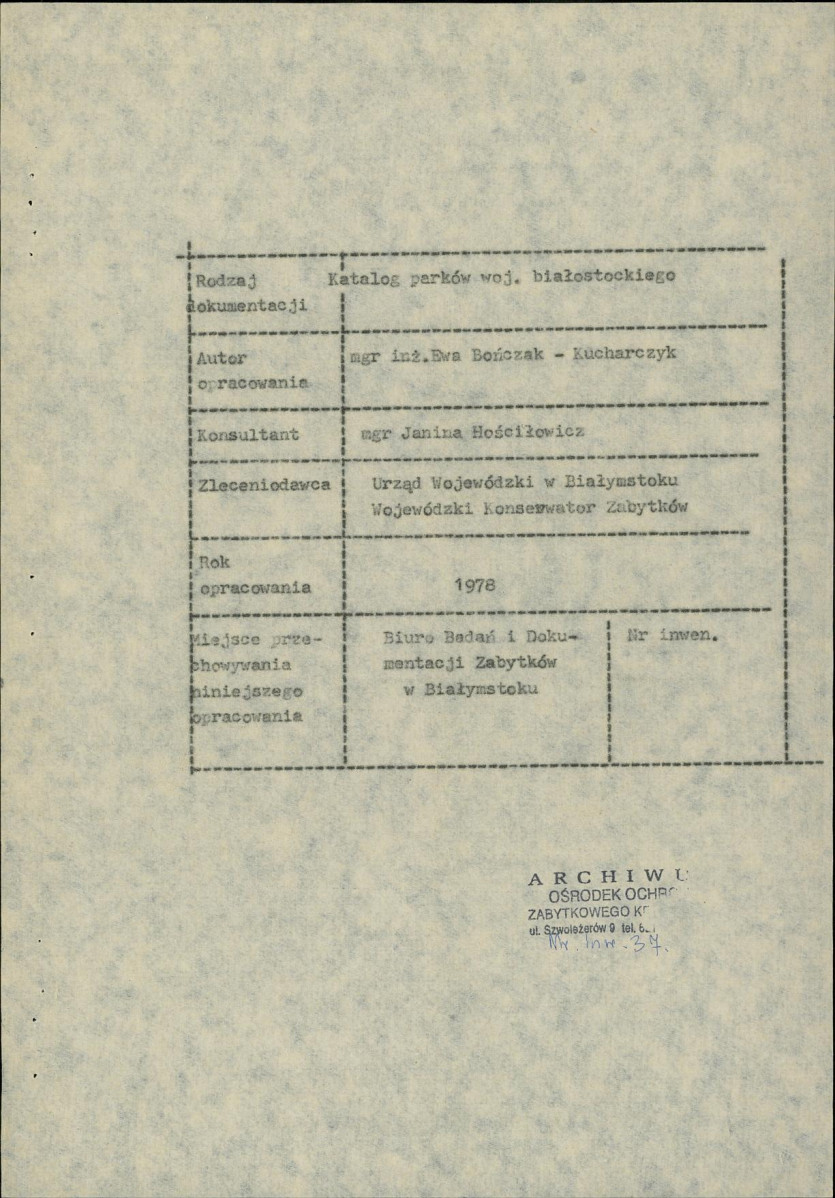 EP - Ewidencja parkowa, skan nr 5