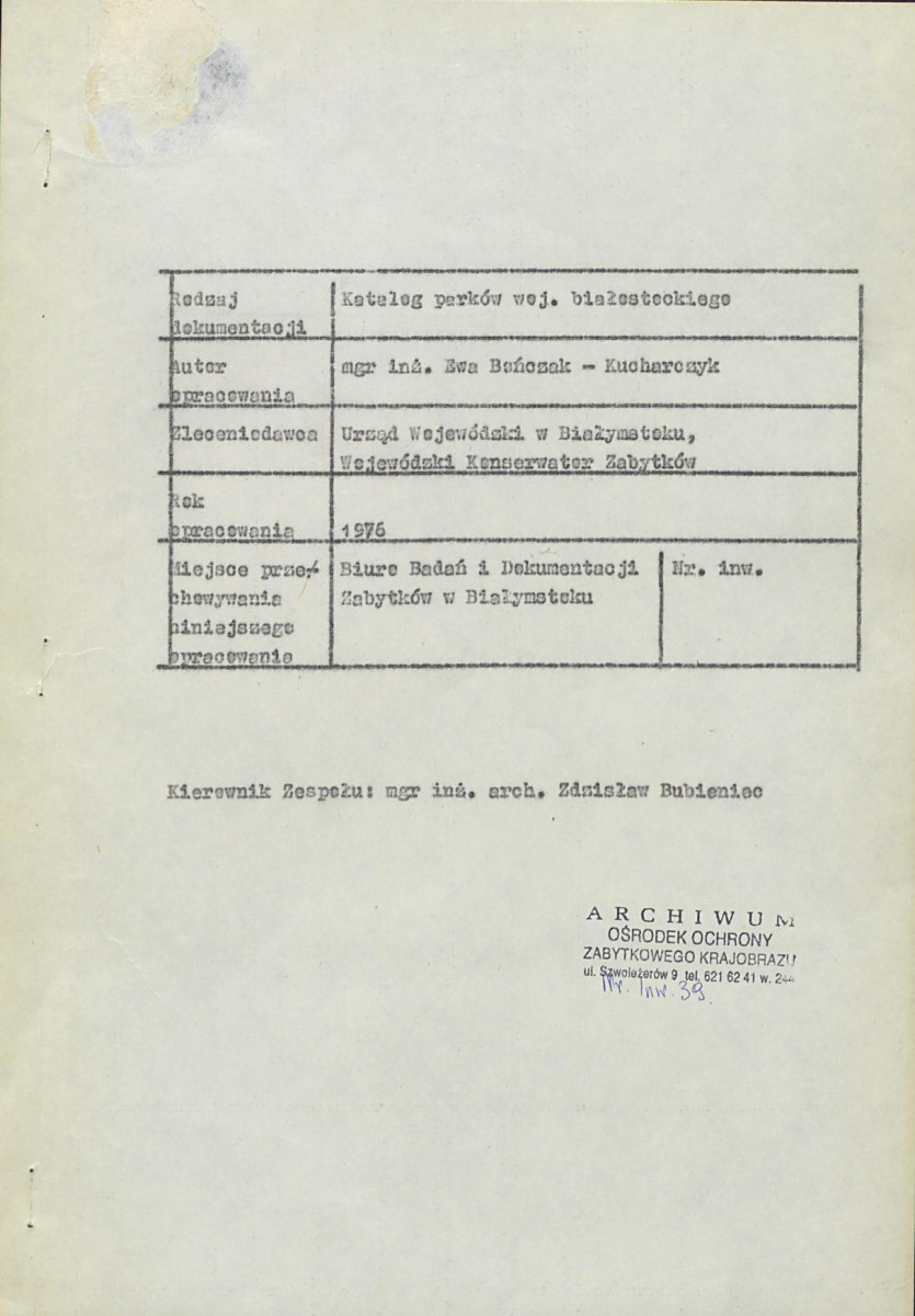 EP - Ewidencja parkowa, skan nr 4