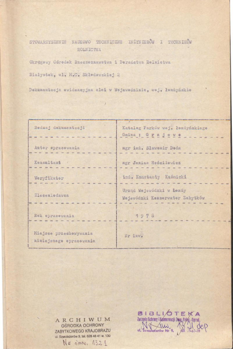 EP - Ewidencja parkowa, skan nr 5