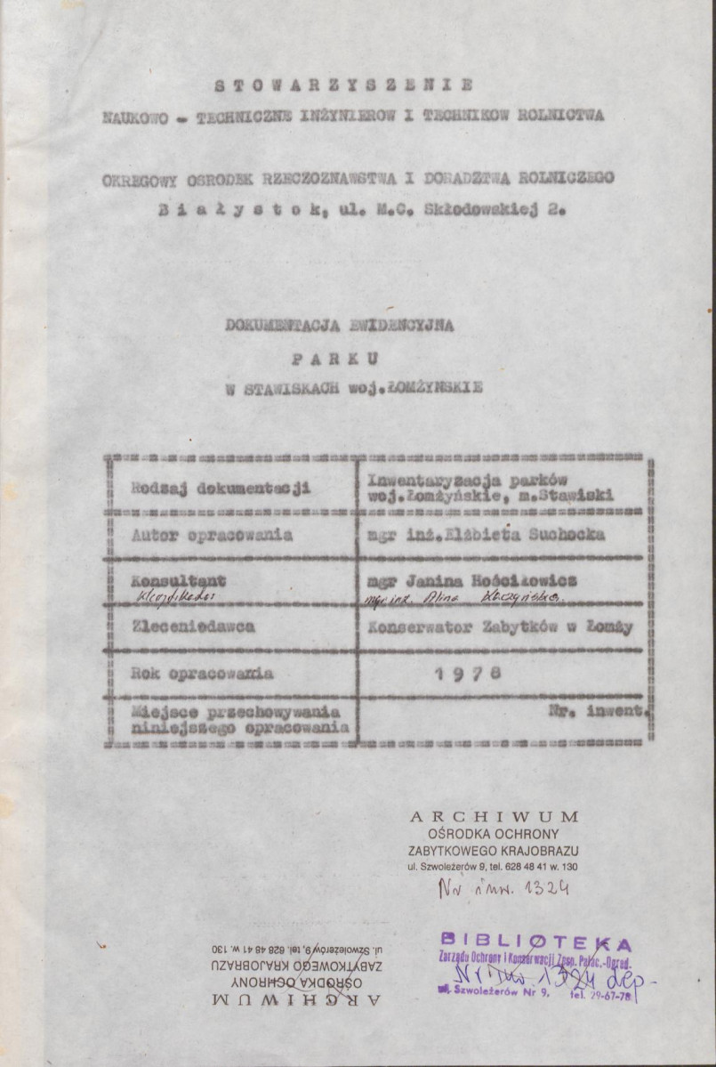 EP - Ewidencja parkowa, skan nr 5