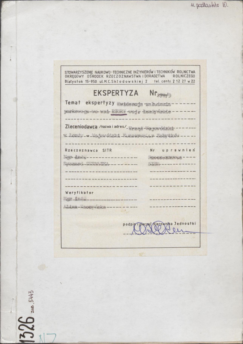 Ewidencja parkowa, skan nr 1