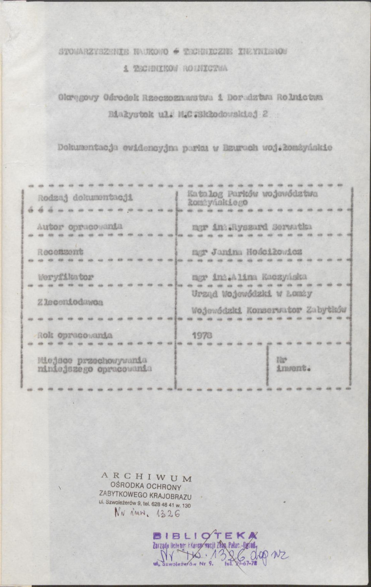 Ewidencja parkowa, skan nr 5