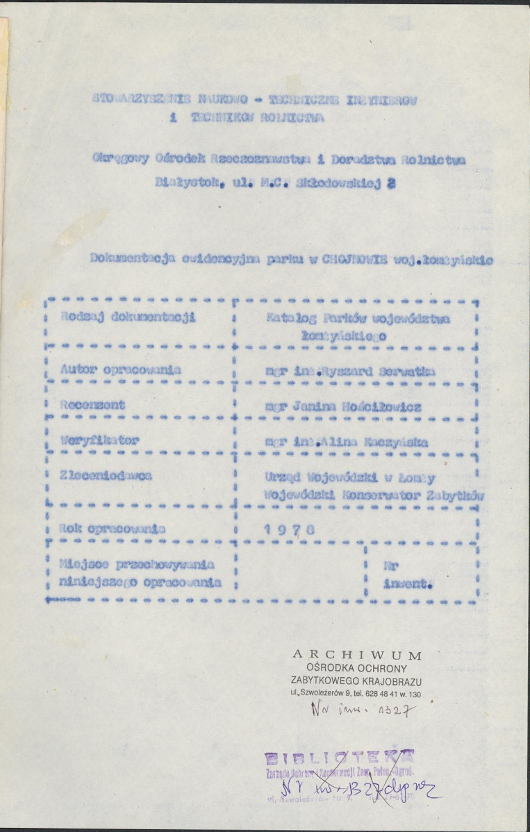 EP - Ewidencja parkowa, skan nr 5