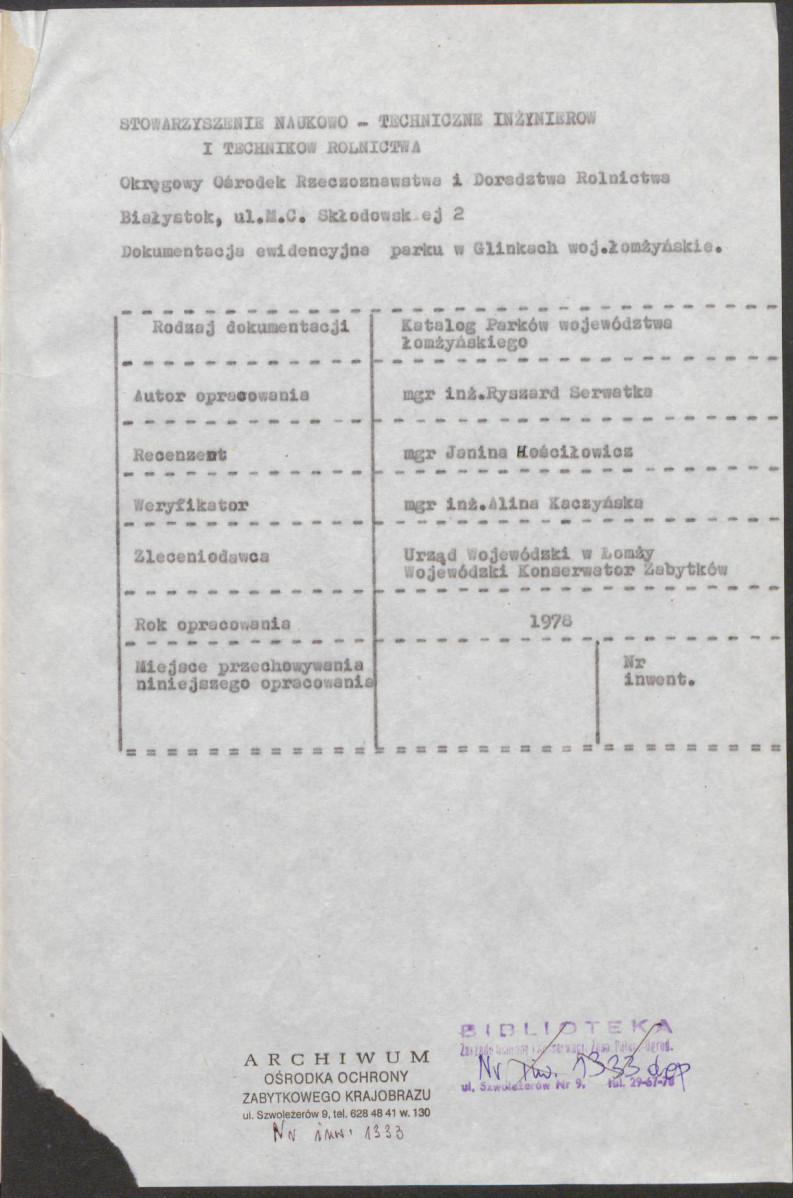 EP - Ewidencja parkowa, skan nr 5