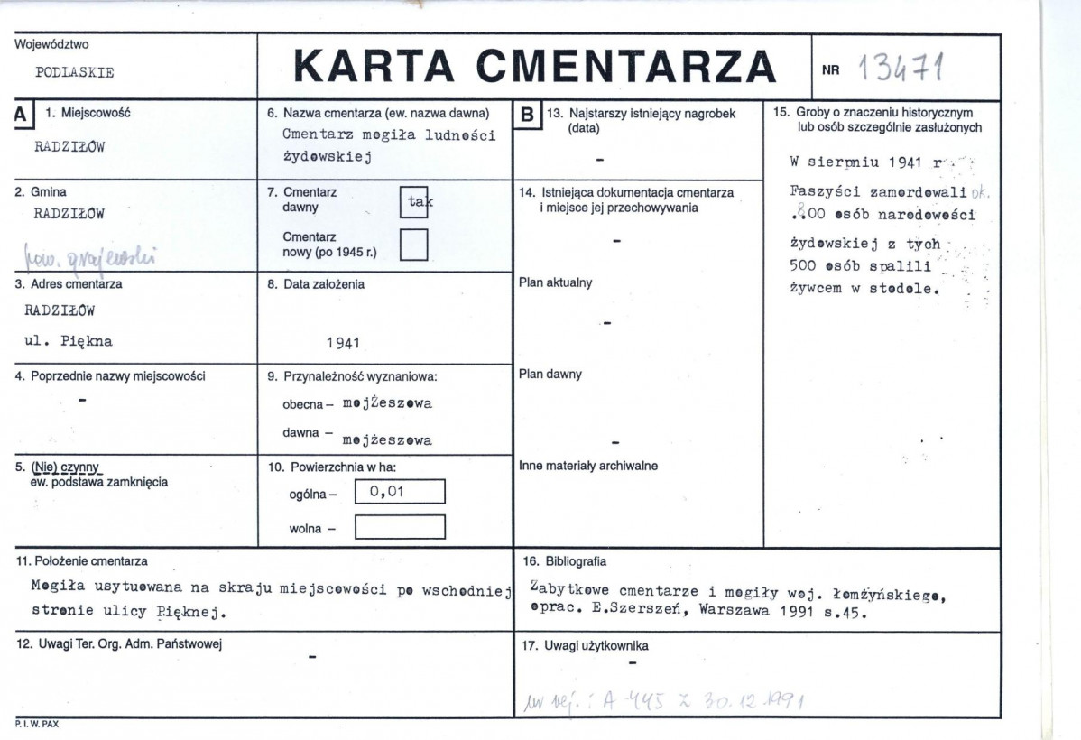 Karta cmentarza, skan nr 1