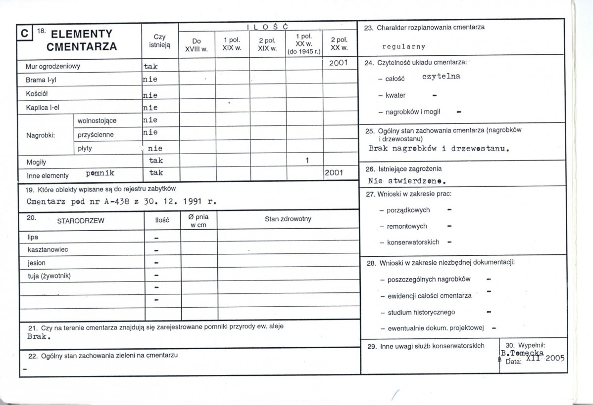 Karta cmentarza, skan nr 2
