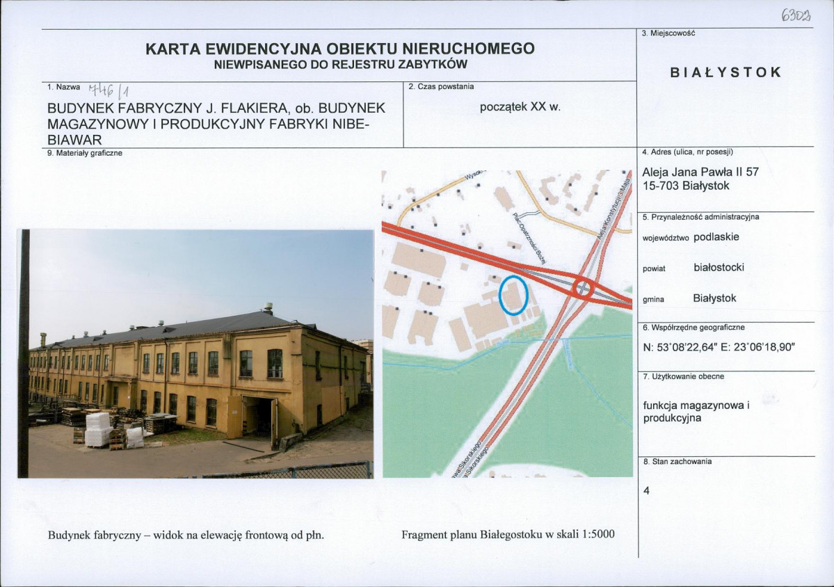 Karta obiektu niewpisanego do rejestru, skan nr 1