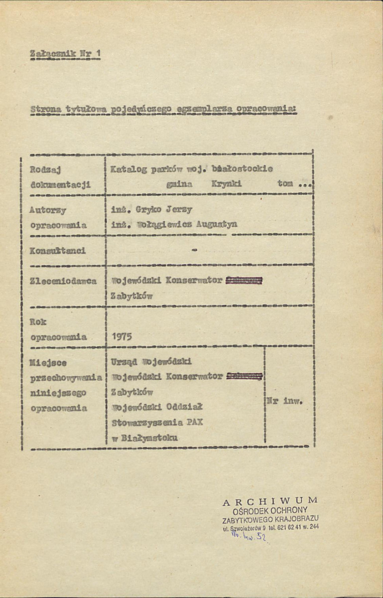 EP - Ewidencja parkowa, skan nr 3