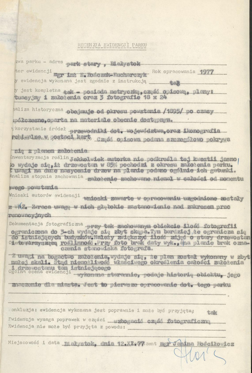 Ewidencja parkowa, skan nr 3