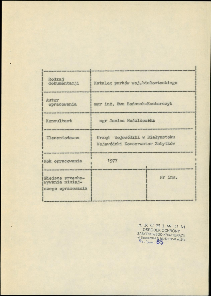 Ewidencja parkowa, skan nr 5