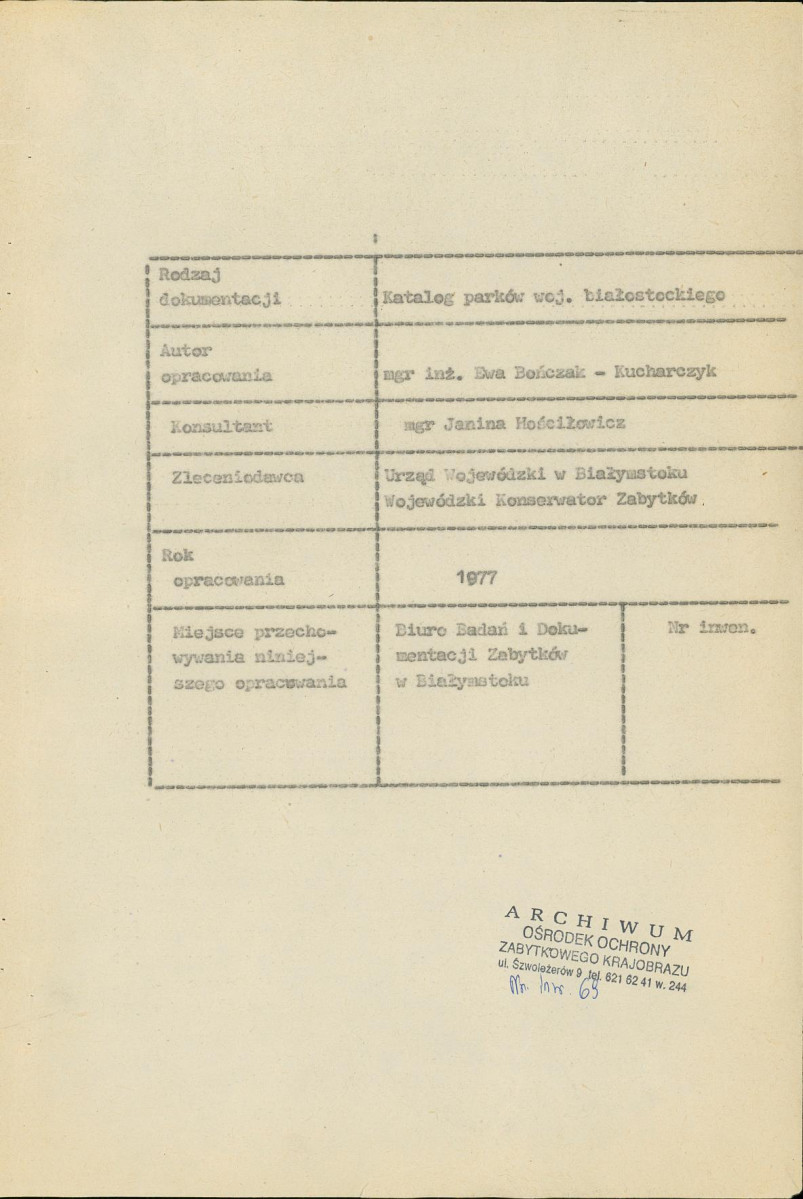 EP - Ewidencja parkowa, skan nr 5