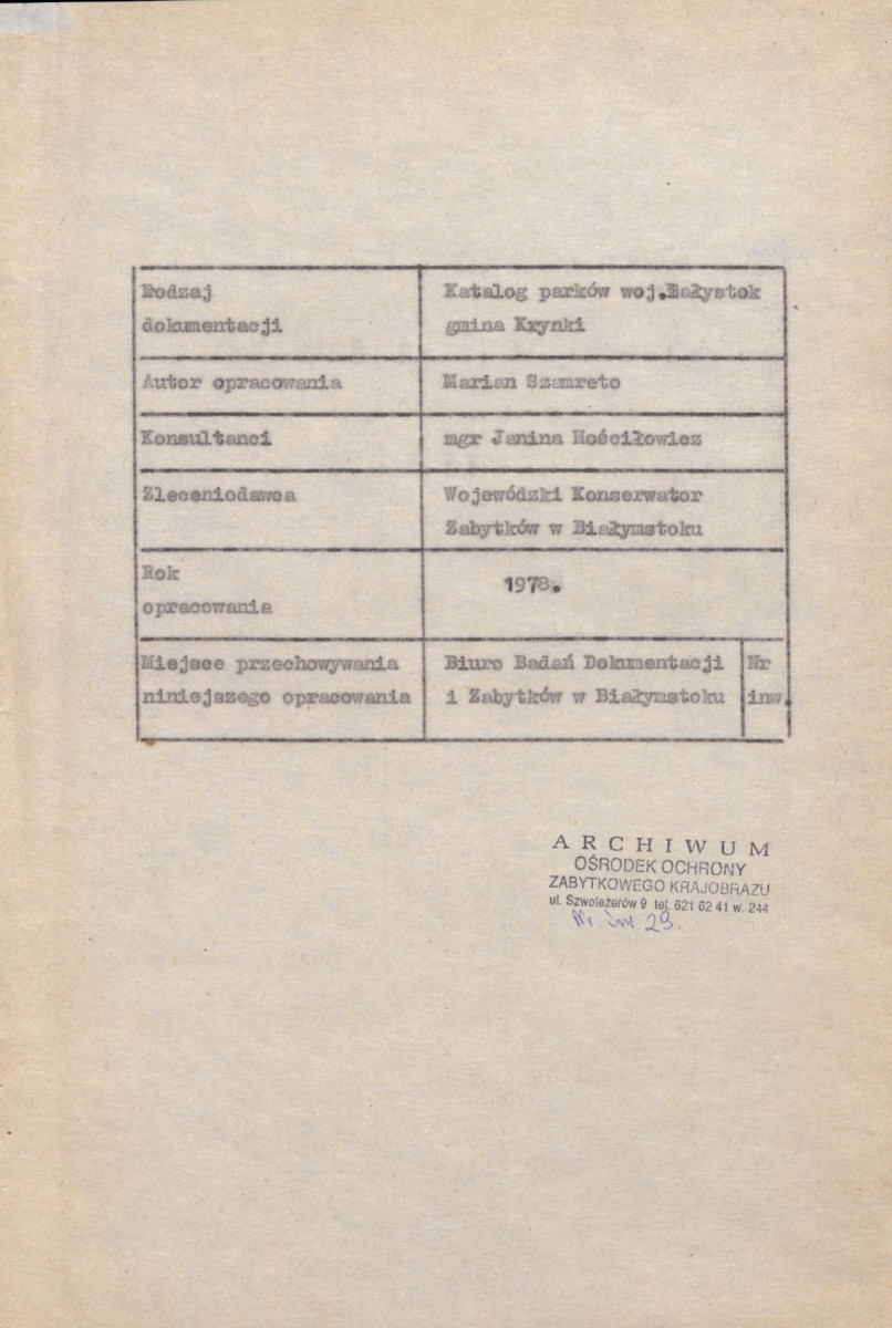 EP - Ewidencja parkowa, skan nr 10
