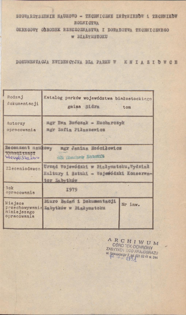 EP - Ewidencja parkowa, skan nr 4