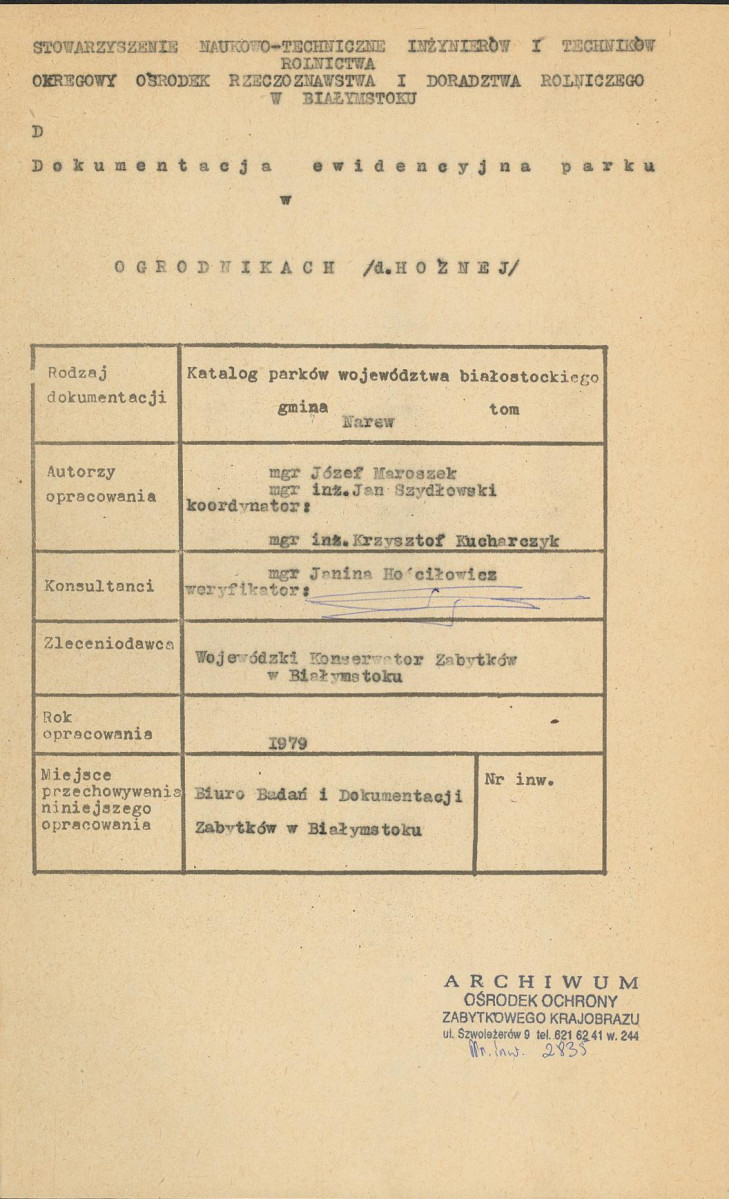 EP - Ewidencja parkowa, skan nr 4
