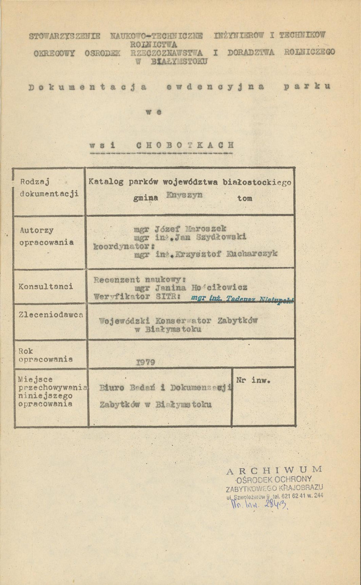 EP - Ewidencja parkowa, skan nr 4