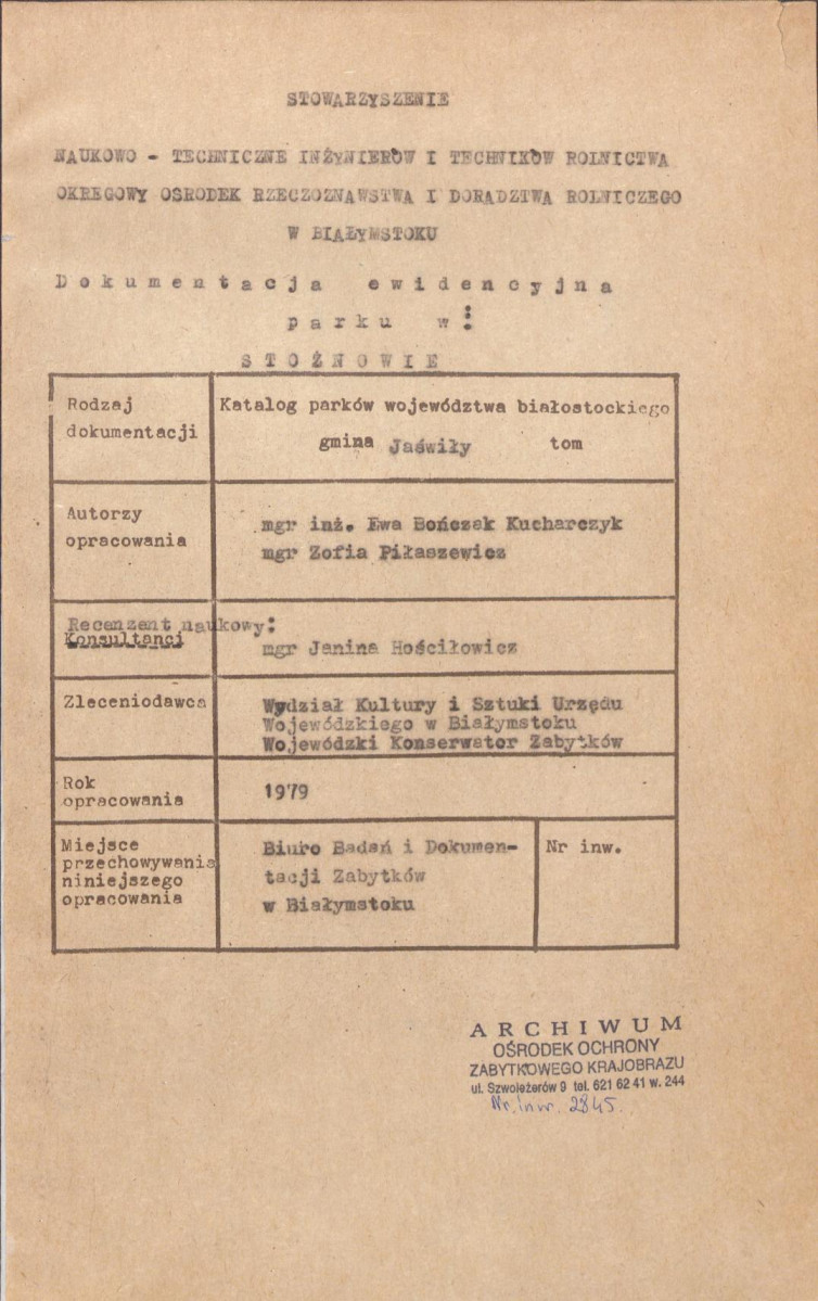 EP - Ewidencja parkowa, skan nr 4