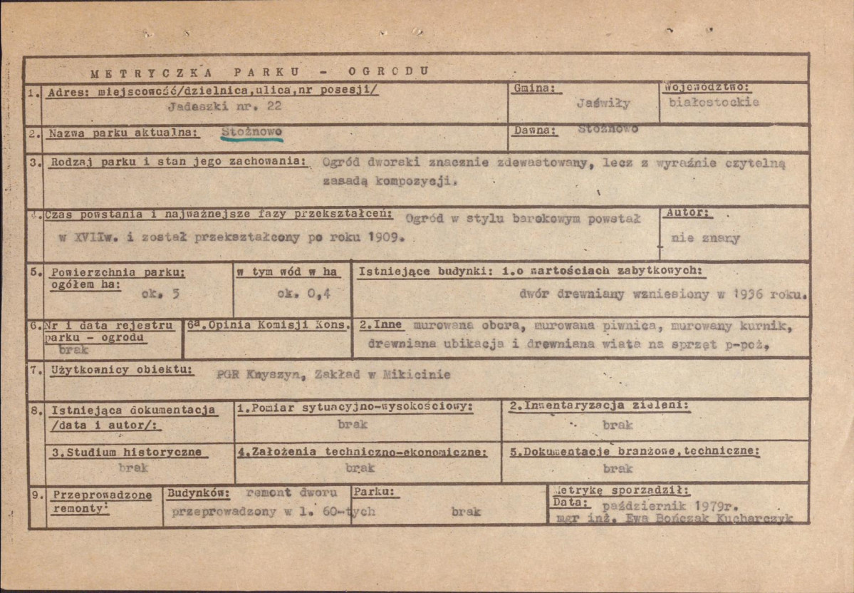 EP - Ewidencja parkowa, skan nr 6