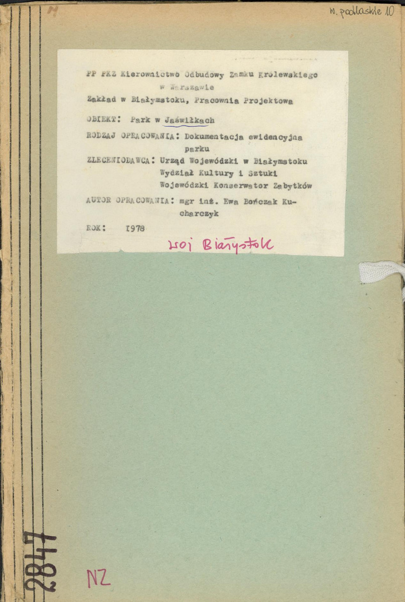 EP - Ewidencja parkowa, skan nr 1