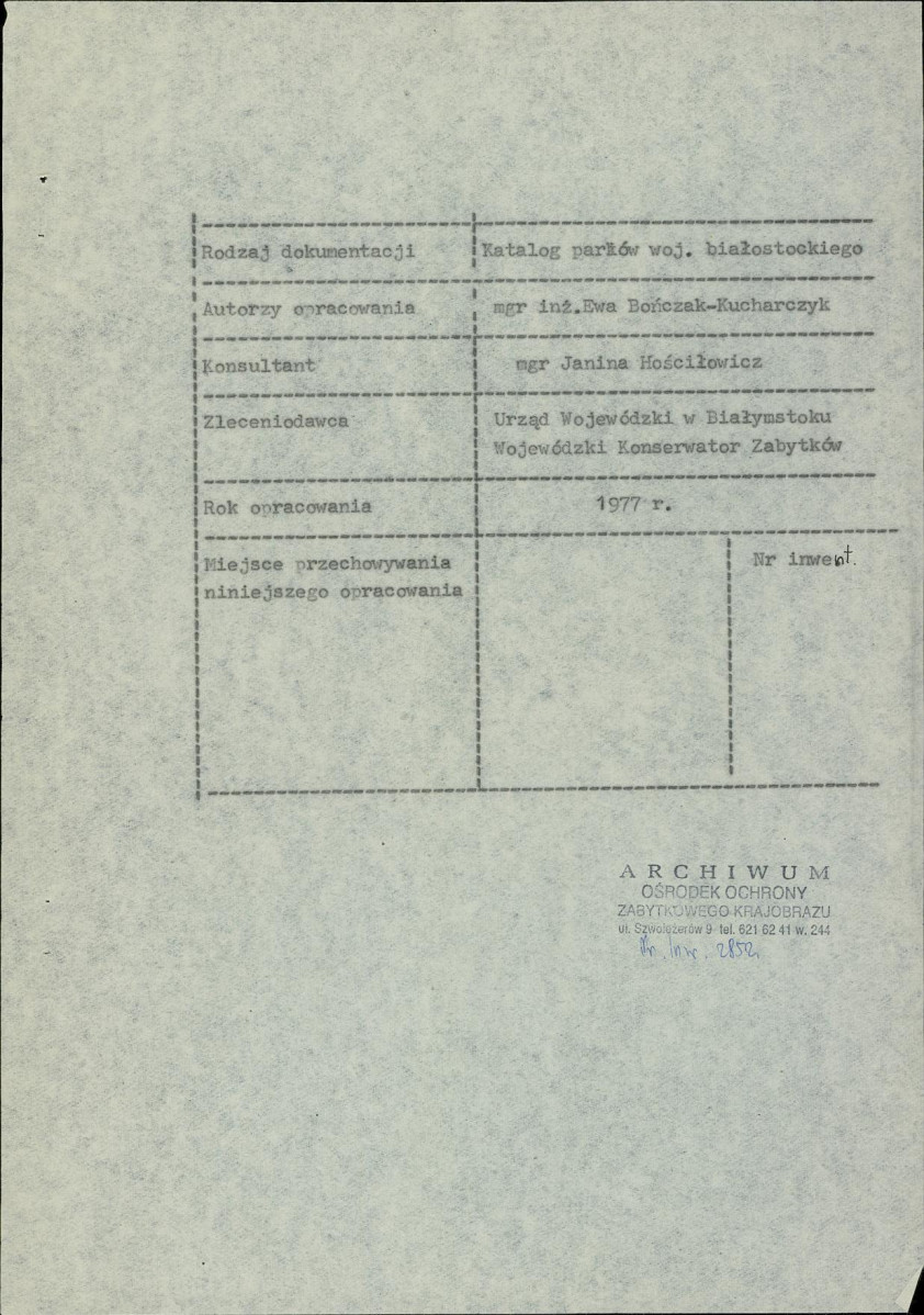EP - Ewidencja parkowa, skan nr 5