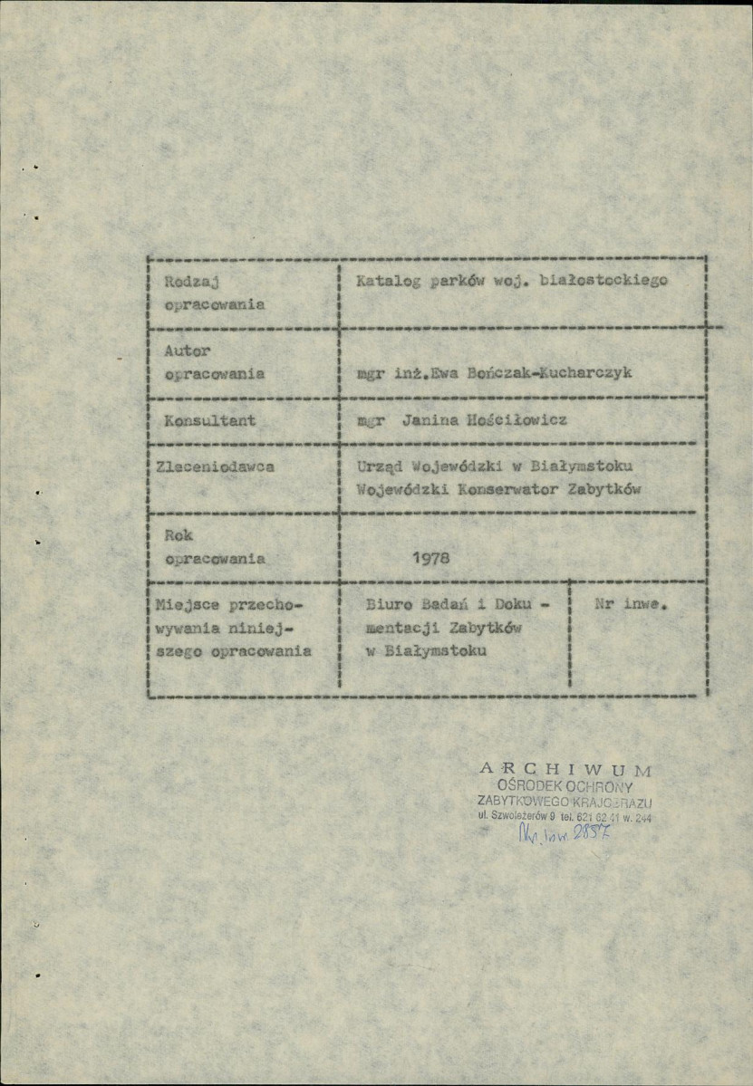 EP - Ewidencja parkowa, skan nr 5