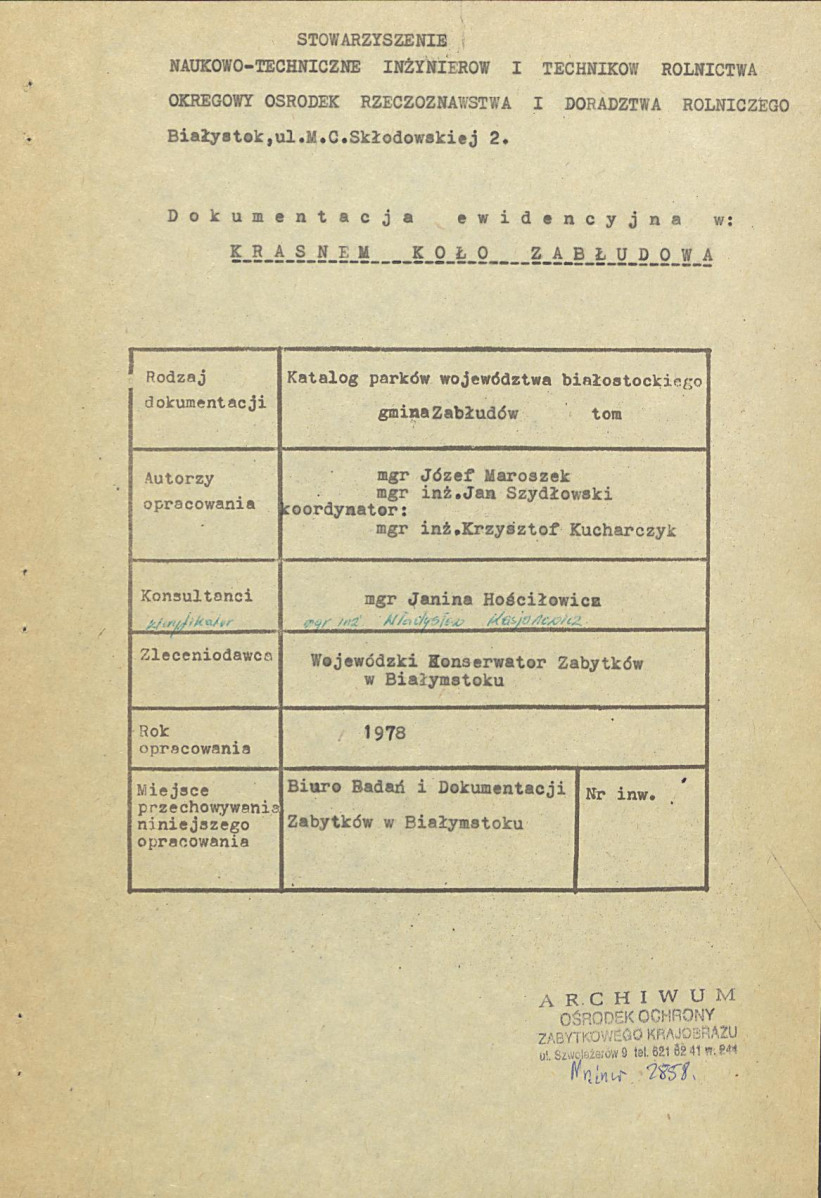 Ewidencja parkowa, skan nr 5