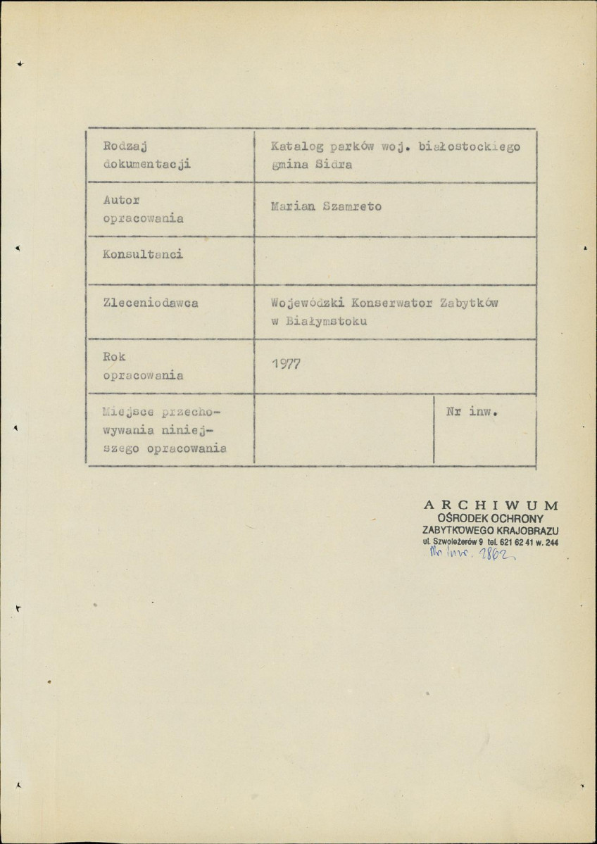 EP - Ewidencja parkowa, skan nr 4