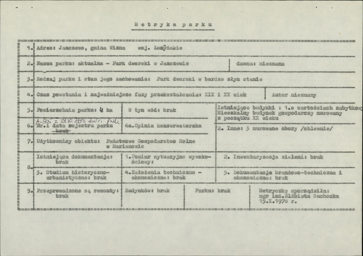 EP - Ewidencja parkowa, skan nr 7