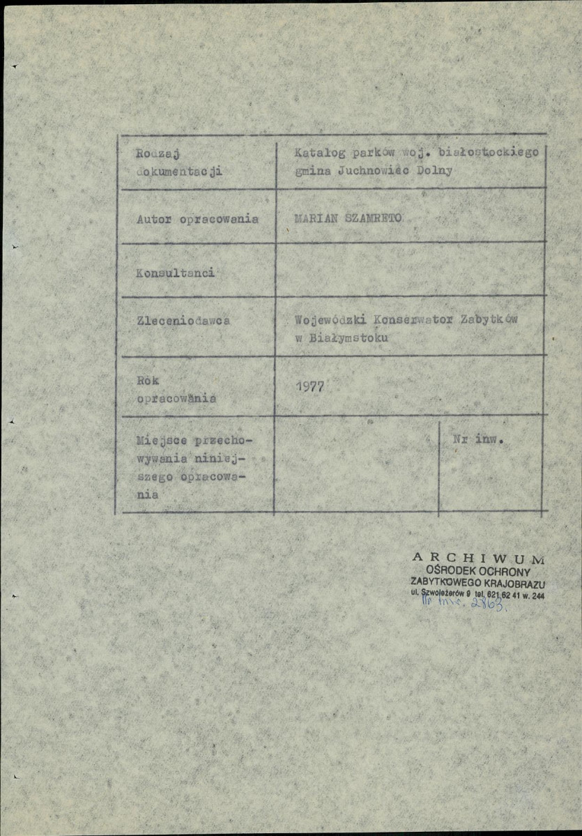 EP - Ewidencja parkowa, skan nr 4