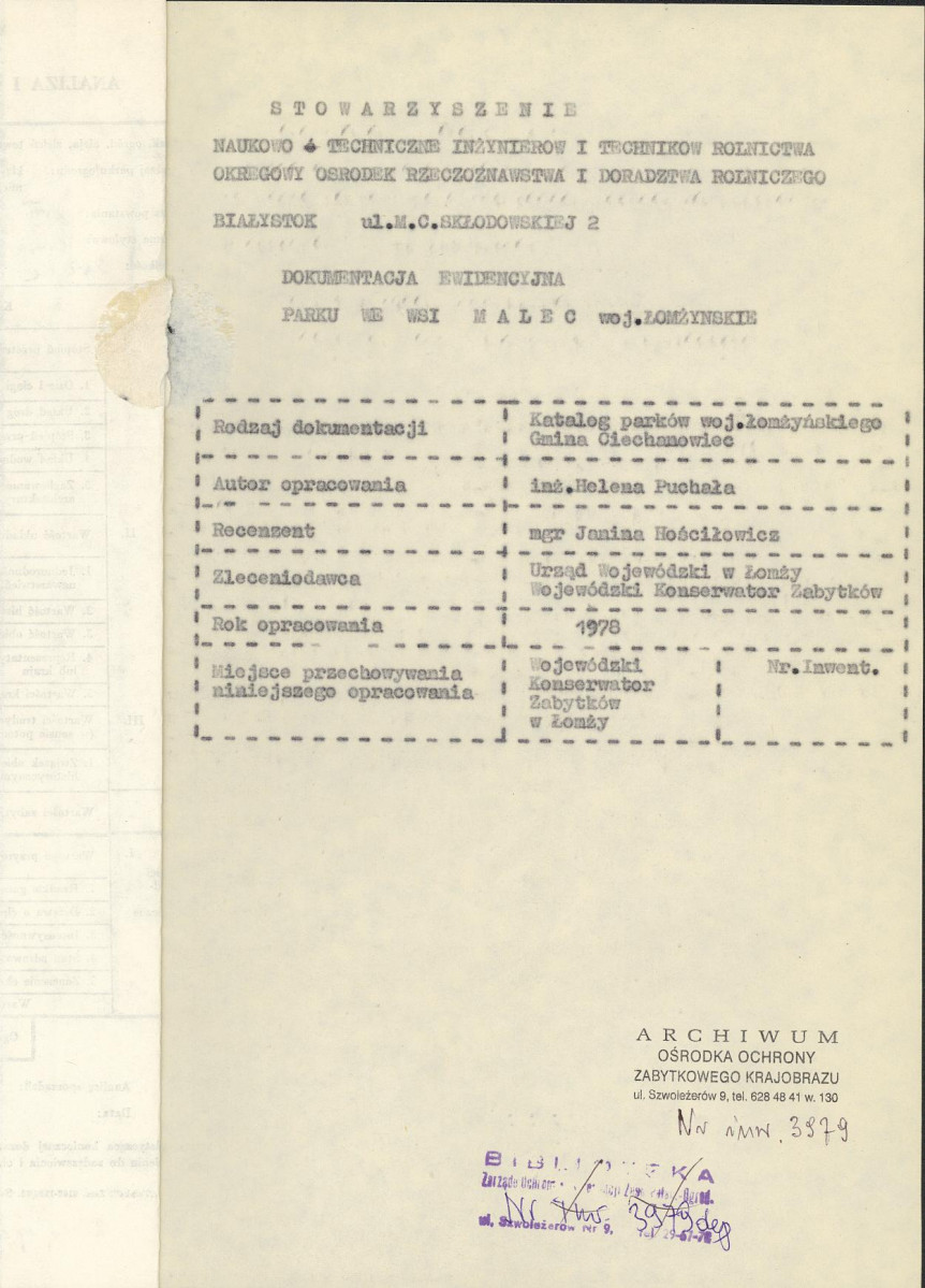 EP - Ewidencja parkowa, skan nr 6
