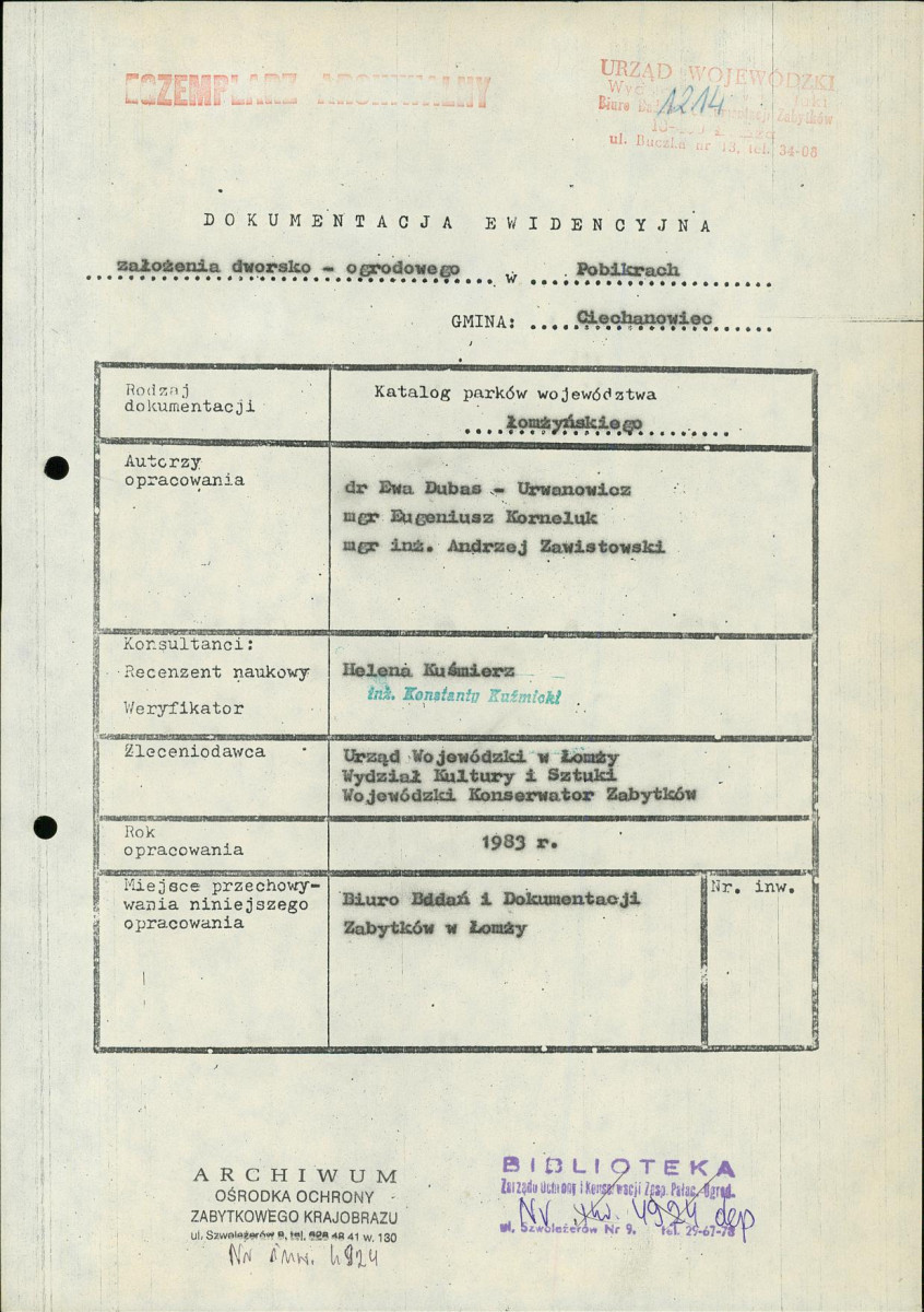 EP - Ewidencja parkowa, skan nr 5