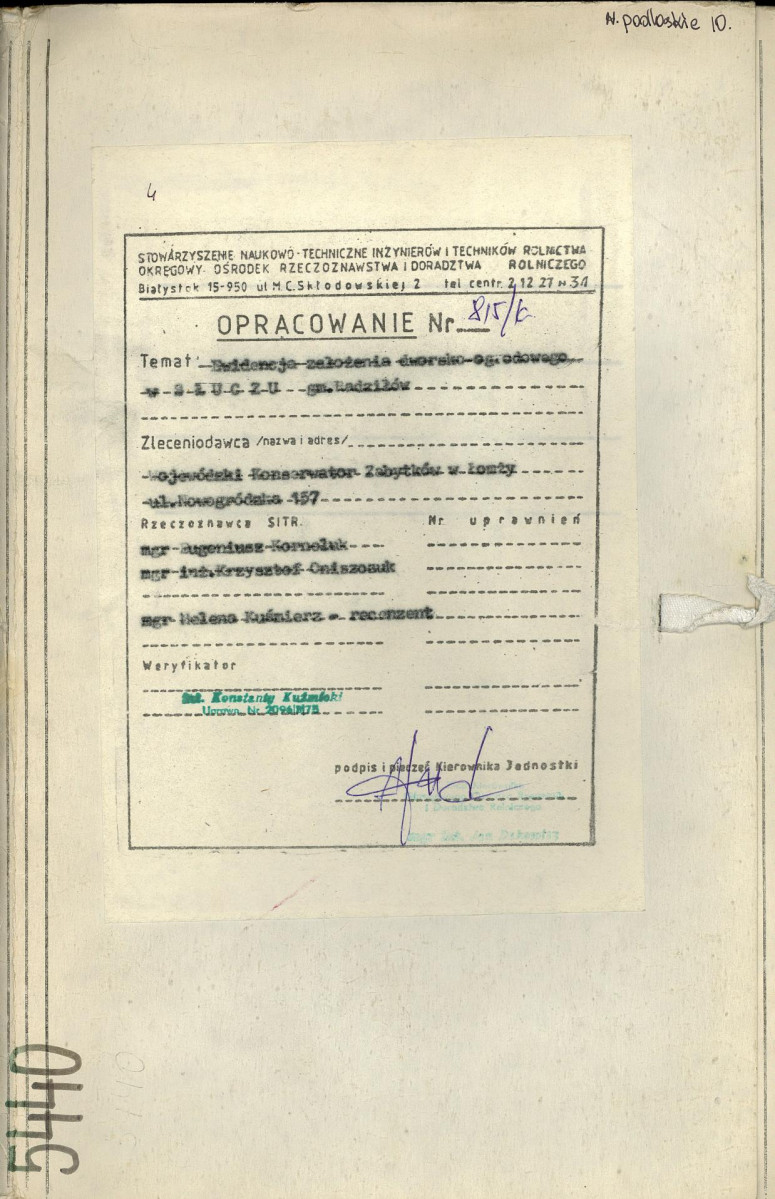 Ewidencja parkowa, skan nr 1