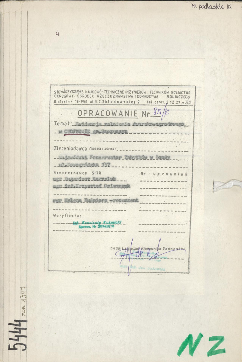 EP - Ewidencja parkowa, skan nr 1