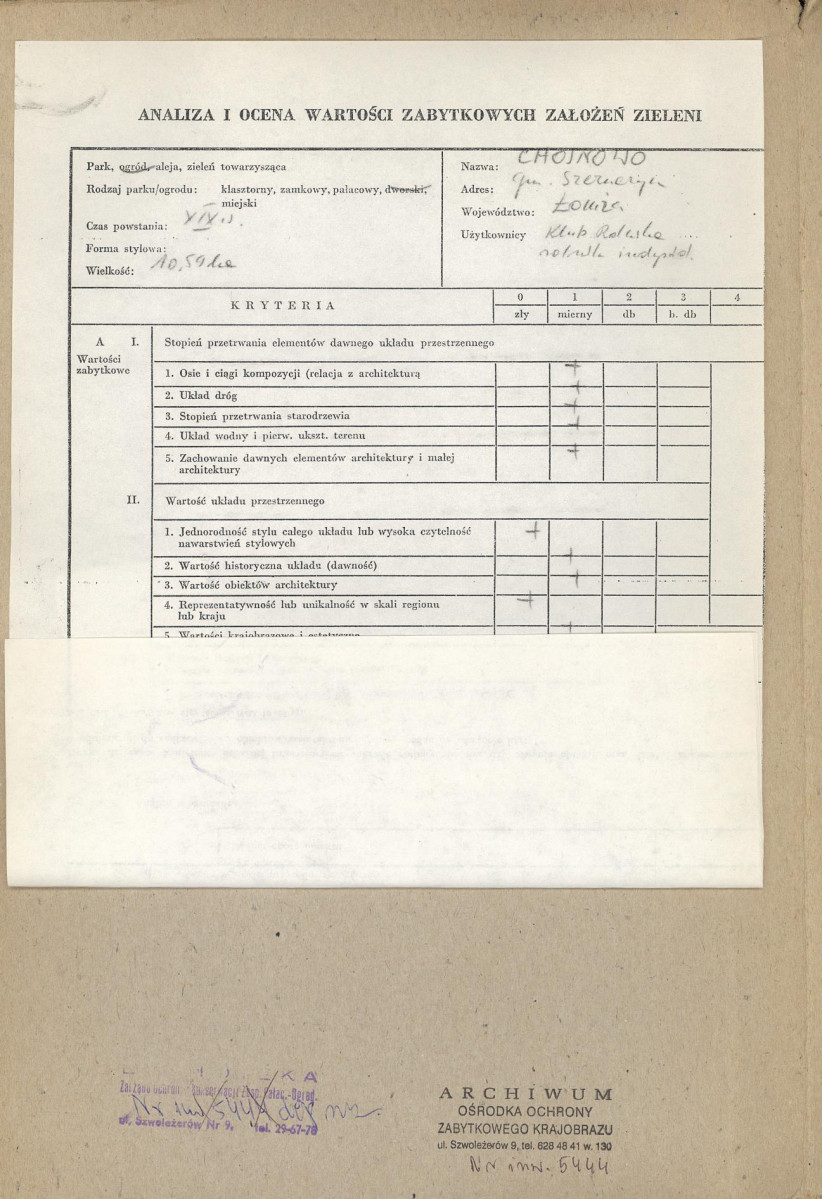 EP - Ewidencja parkowa, skan nr 2