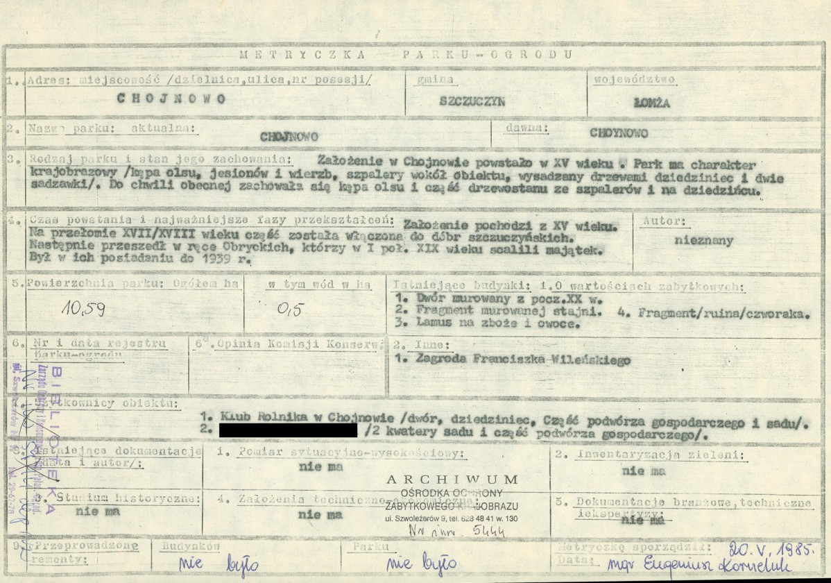 EP - Ewidencja parkowa, skan nr 4