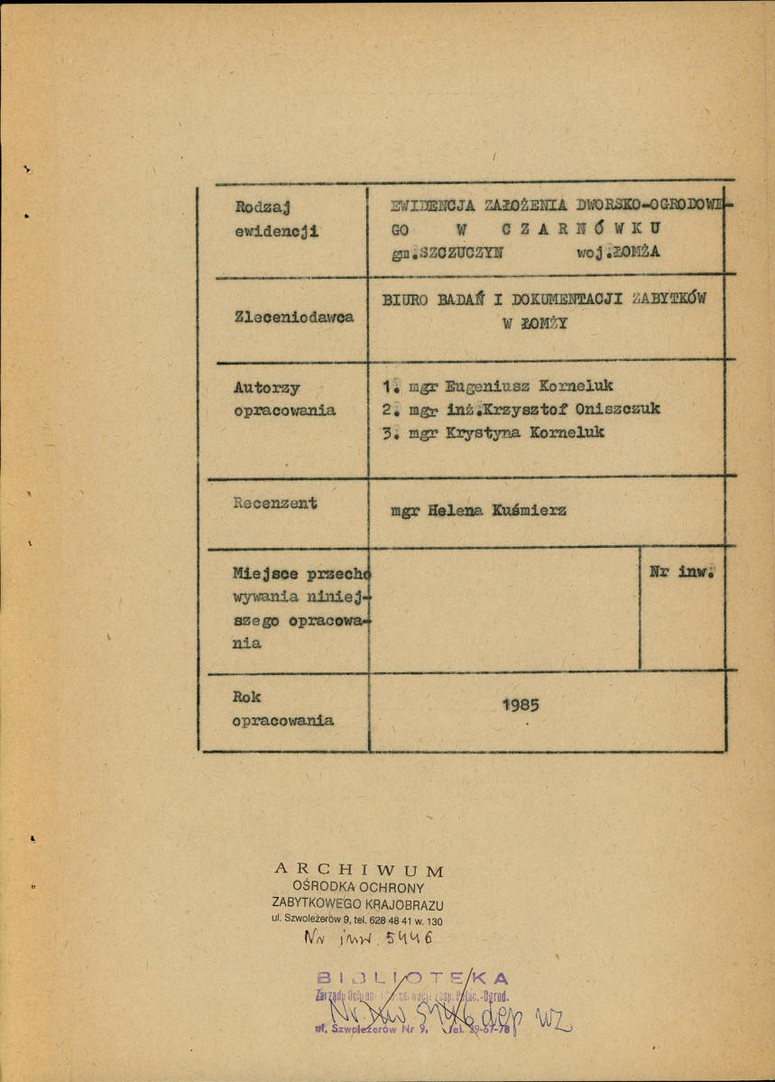 EP - Ewidencja parkowa, skan nr 4