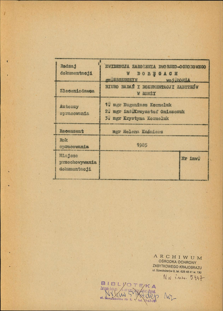 EP - Ewidencja parkowa, skan nr 4