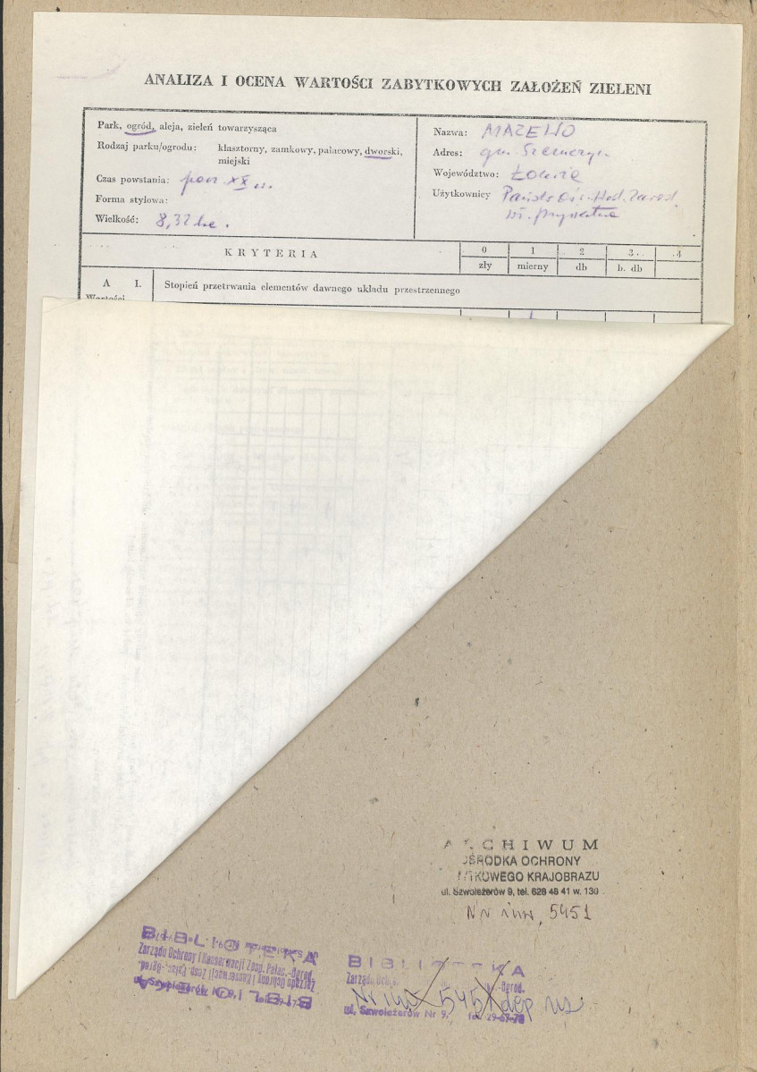 EP - Ewidencja parkowa, skan nr 2