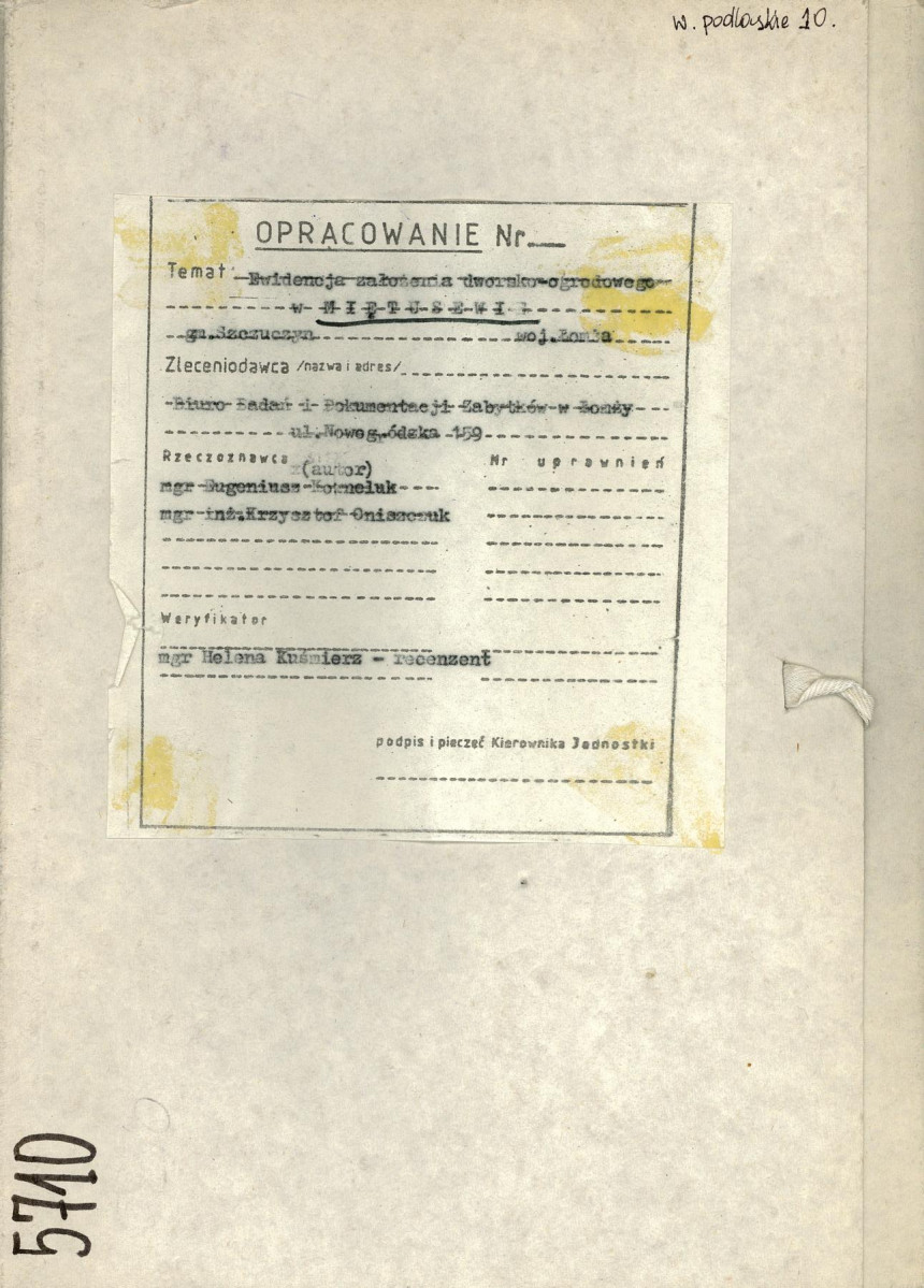 EP - Ewidencja parkowa, skan nr 1