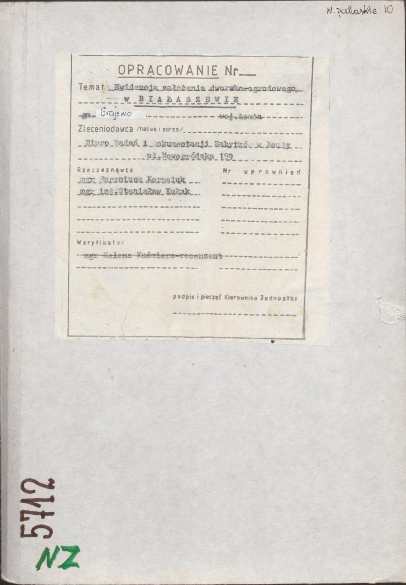 EP - Ewidencja parkowa, skan nr 1