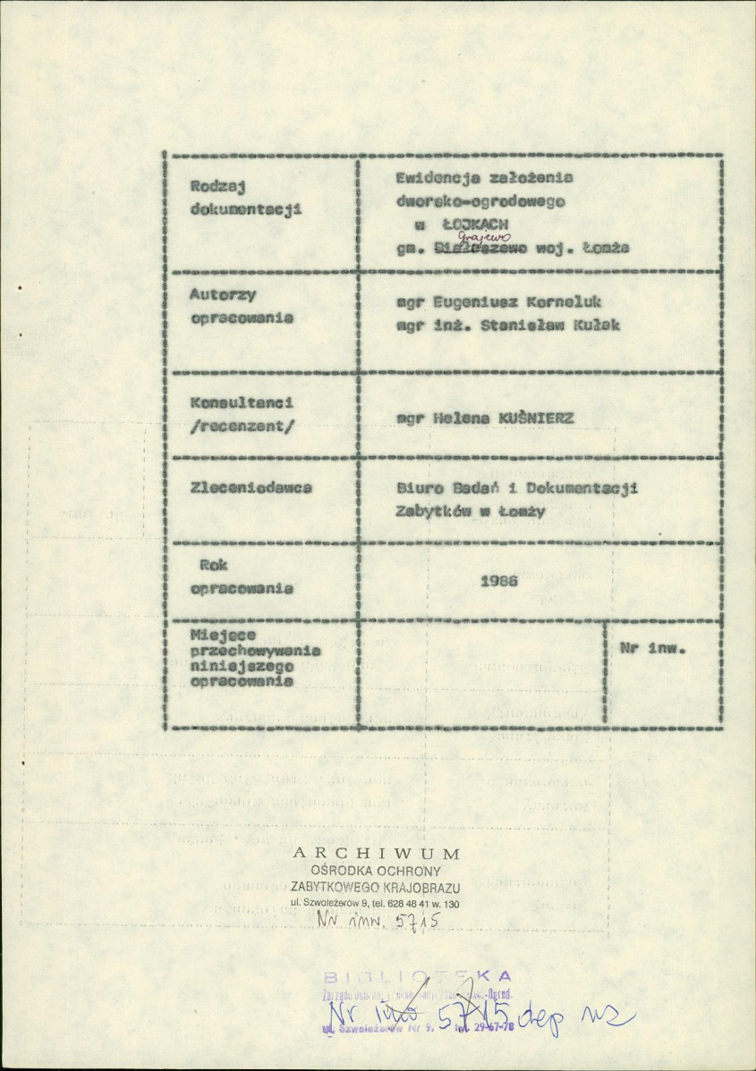EP - Ewidencja parkowa, skan nr 5