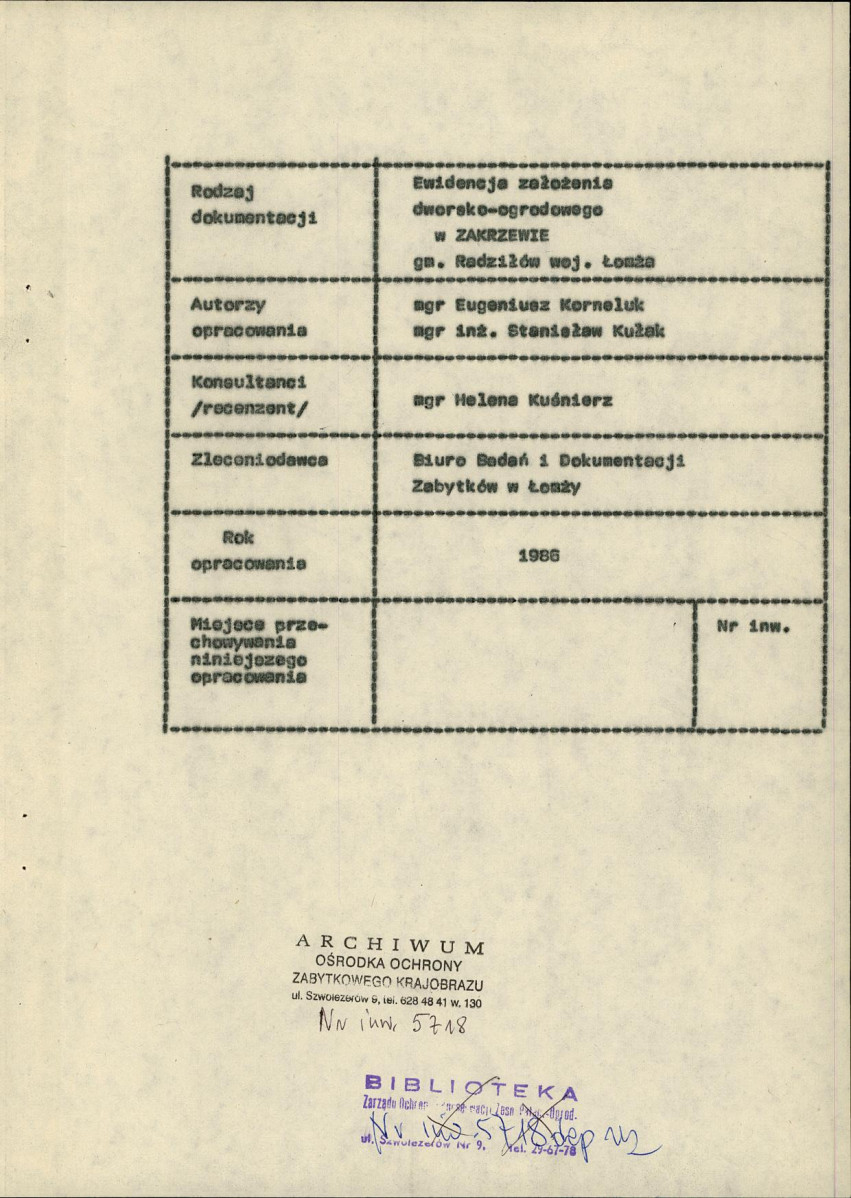 EP - Ewidencja parkowa, skan nr 5