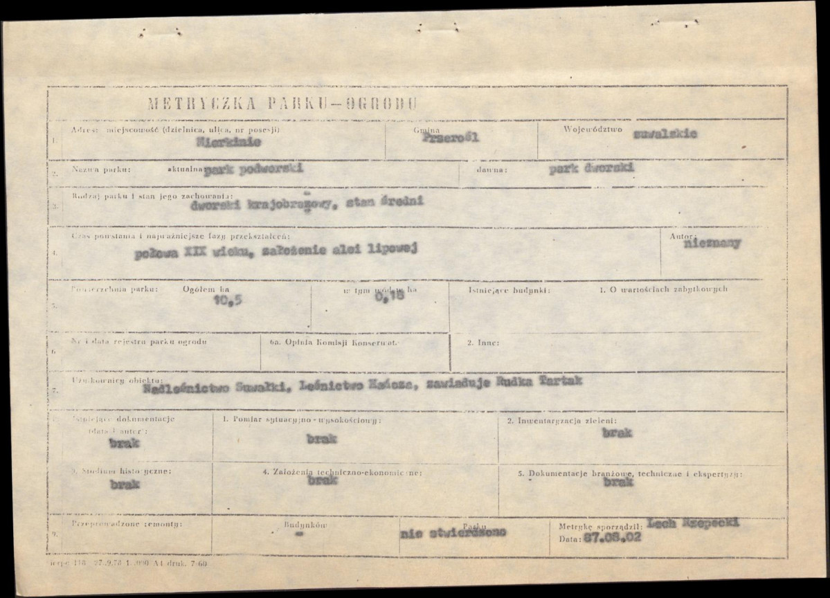 EP - Ewidencja parkowa, skan nr 7