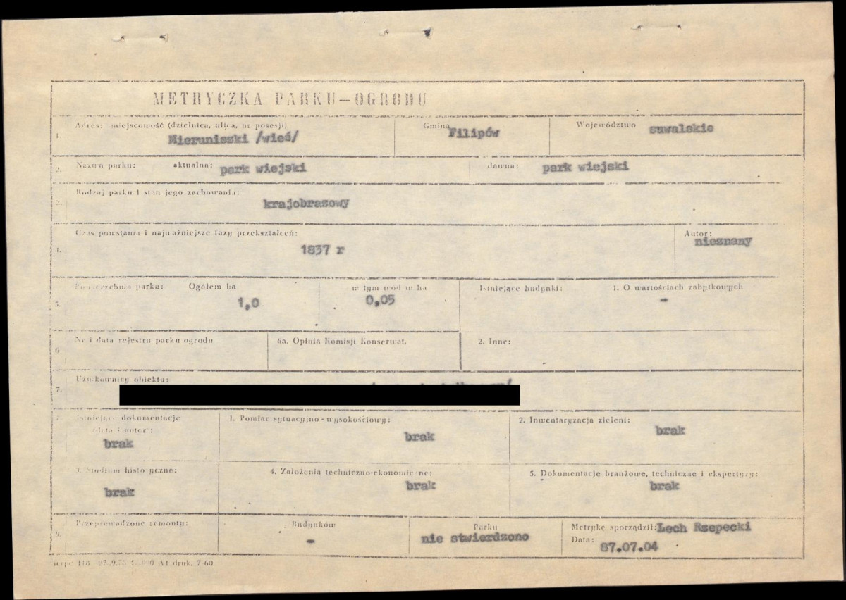 EP - Ewidencja parkowa, skan nr 7