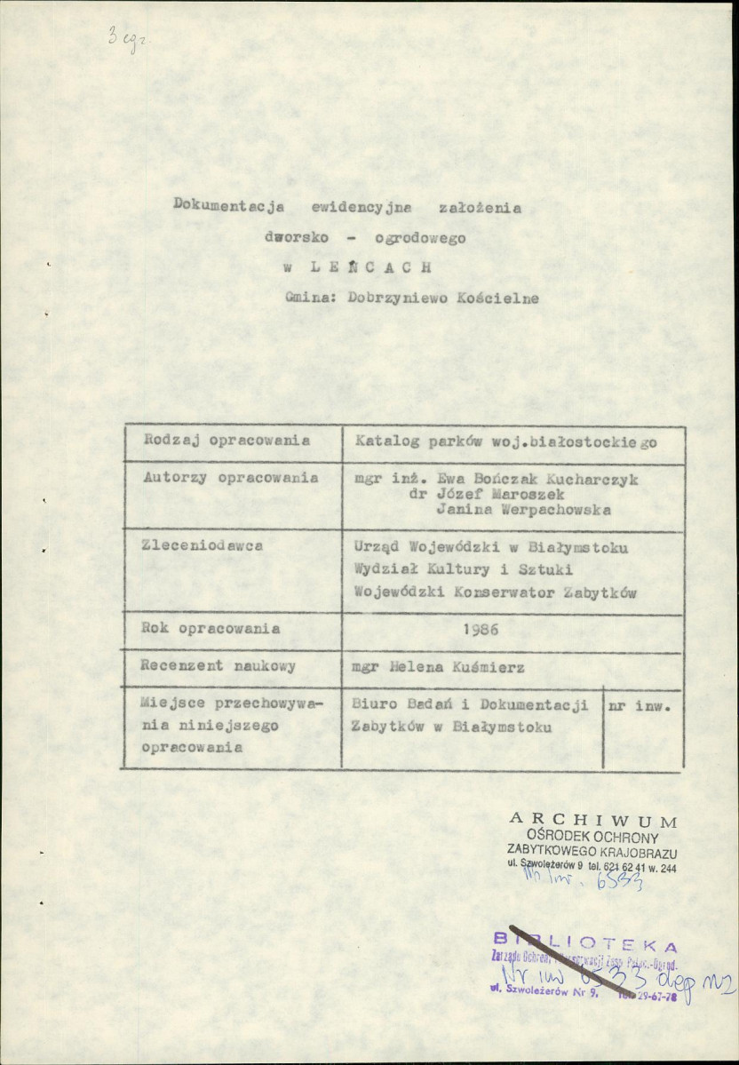 EP - Ewidencja parkowa, skan nr 6