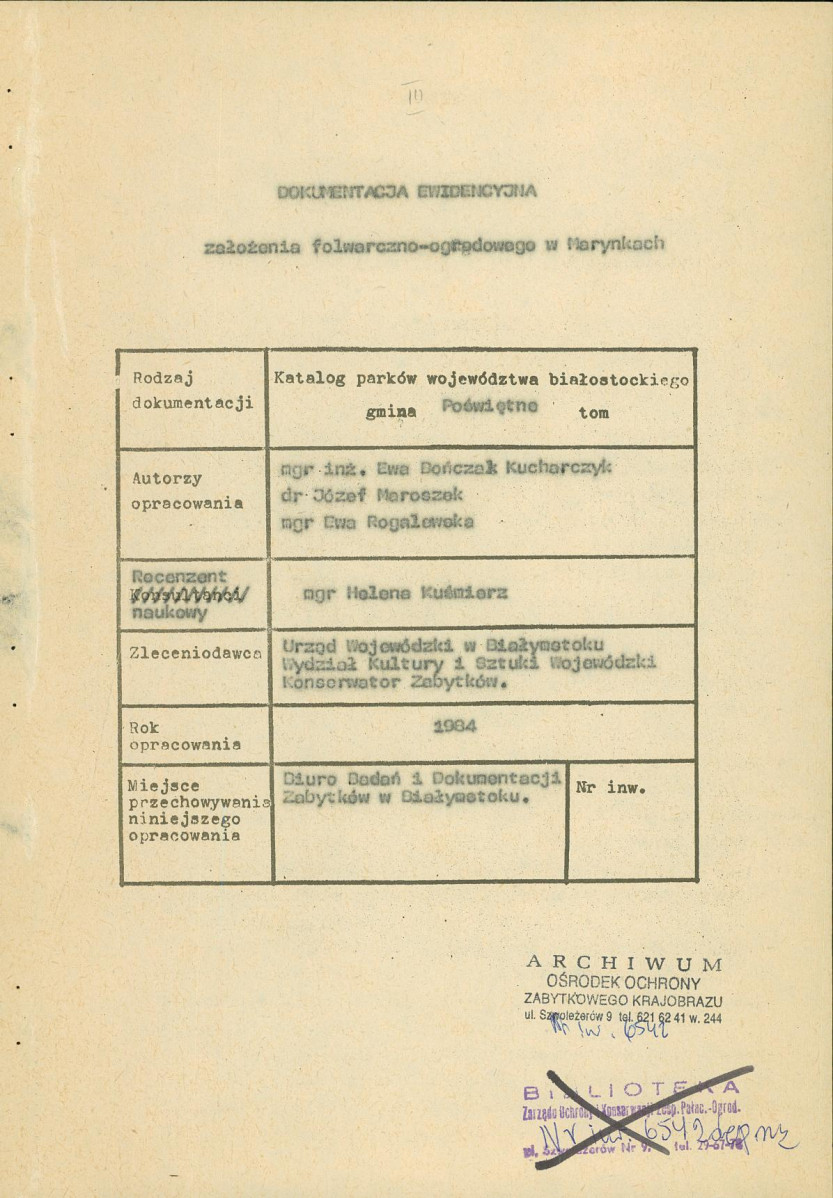 EP - Ewidencja parkowa, skan nr 5