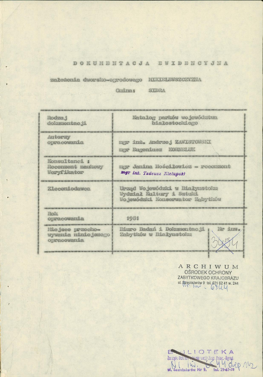 EP - Ewidencja parkowa, skan nr 5